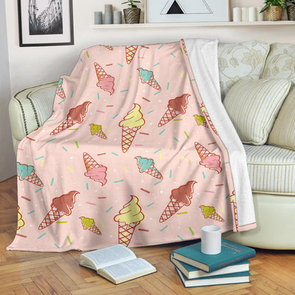 Ice Cream Pattern Print Design 02 Premium Blanket