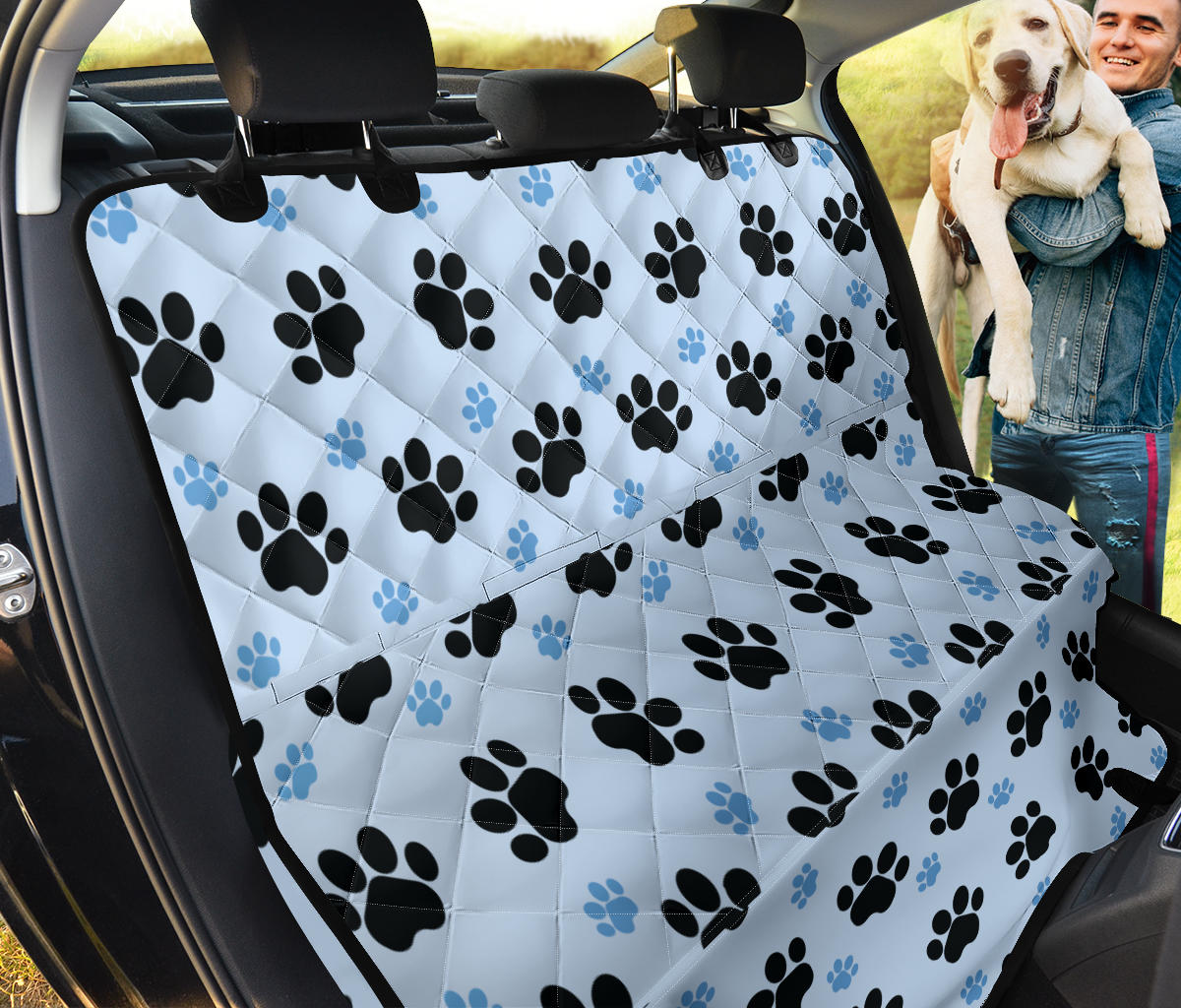 Paw Pattern Print Design A04 Rear Dog Car Seat Cover Hammock