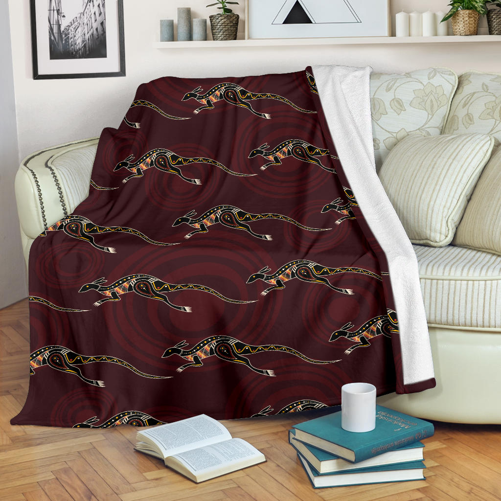 Kangaroos Pattern Print Design 05 Premium Blanket