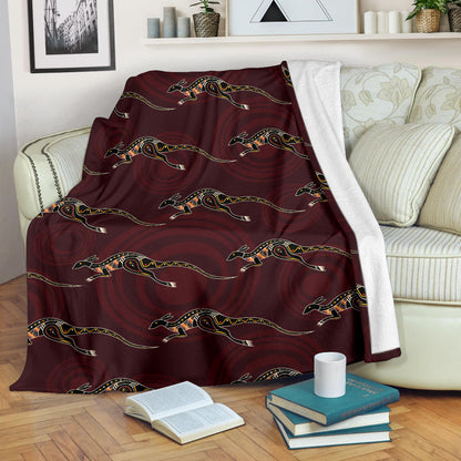 Kangaroos Pattern Print Design 05 Premium Blanket