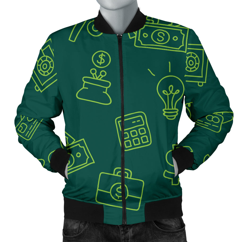 Accounting Financial Pattern Print Design 02 Men Bomber Jacket