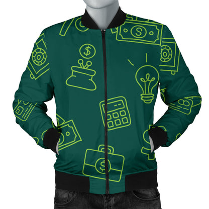 Accounting Financial Pattern Print Design 02 Men Bomber Jacket