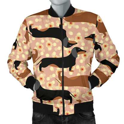 Dachshund Pattern Print Design 011 Men Bomber Jacket