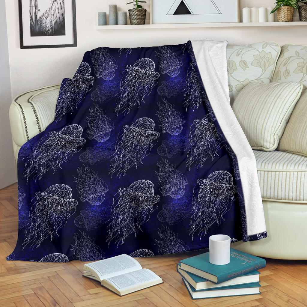 Jellyfish Pattern Print Design 02 Premium Blanket