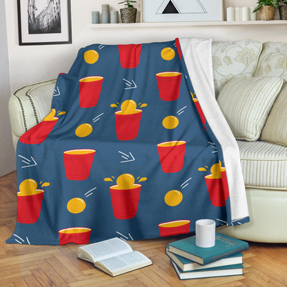 Beer Pong Pattern Print Design 02 Premium Blanket