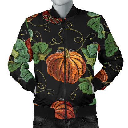 Pumpkin Pattern Print Design A02 Men Bomber Jacket