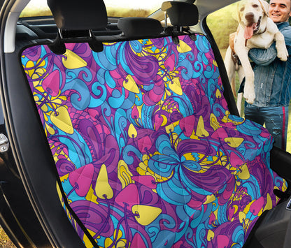 Psychedelic Mushroom Pattern Print Design A03 Rear Dog Car Seat Cover Hammock