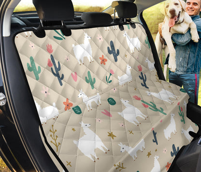 Llama Cactus Pattern Print Design 09 Rear Dog Car Seat Cover Hammock