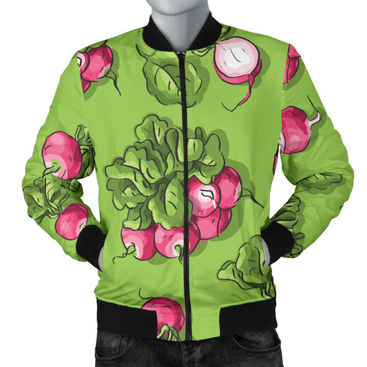 Radish Pattern Print Design A05 Men Bomber Jacket