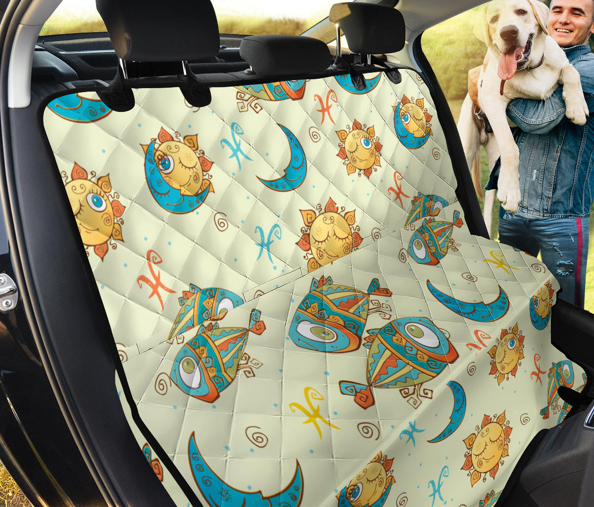 Pisces Pattern Print Design A03 Rear Dog Car Seat Cover Hammock