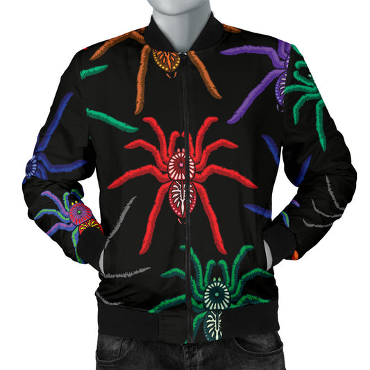 Tarantula Neon Color Pattern Print Design 03 Men Bomber Jacket