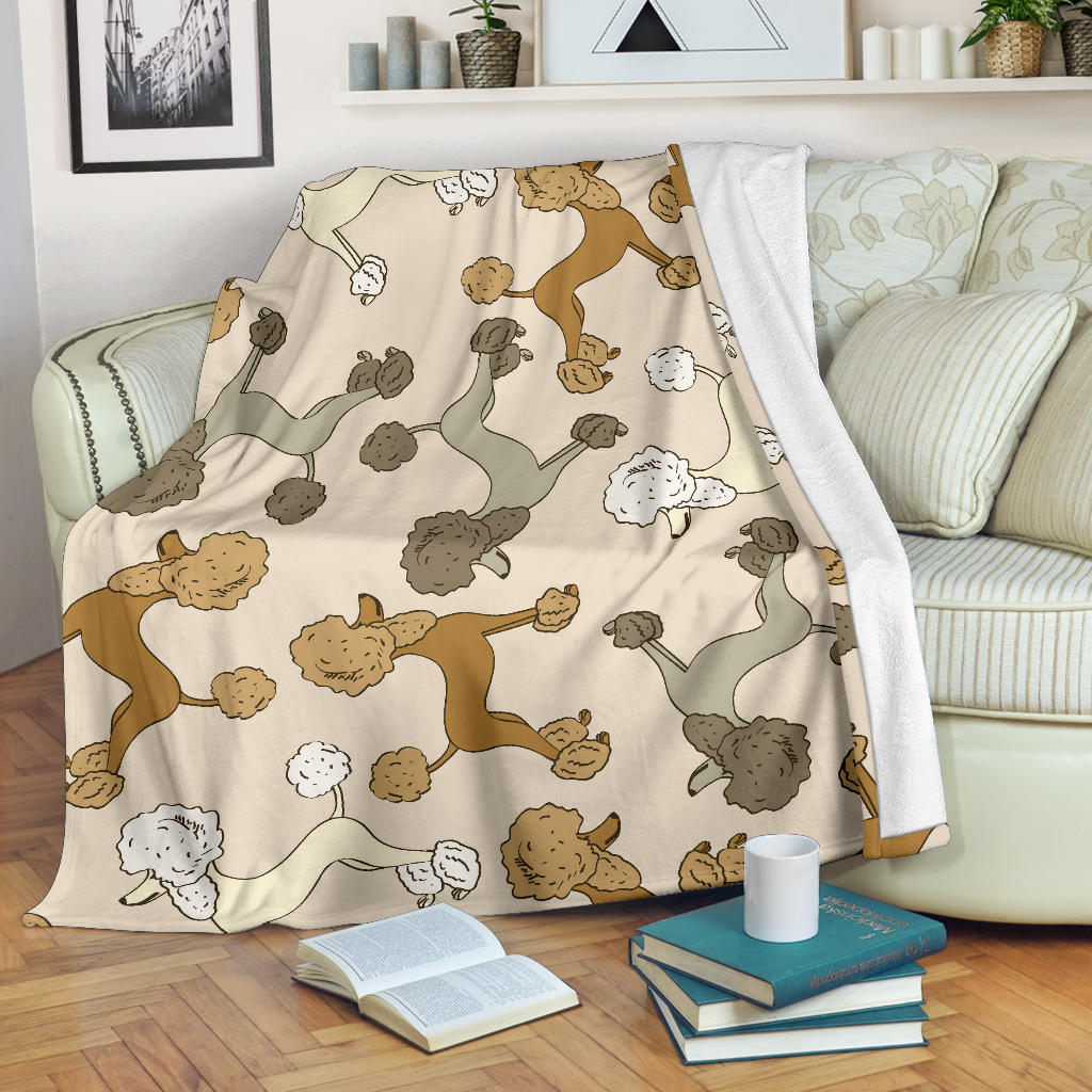 Poodle Pattern Print Design A01 Premium Blanket