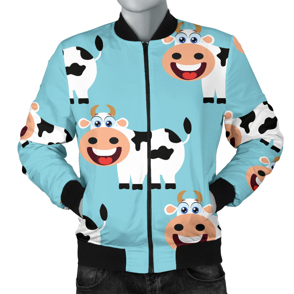 Cattle Cute Pattern Print Design 01 Men Bomber Jacket