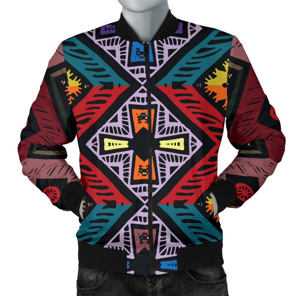 African Pattern Print Design 08 Men Bomber Jacket