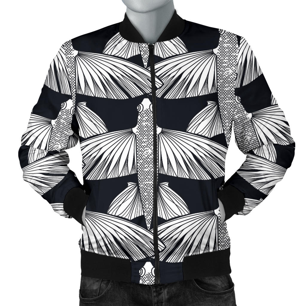 Flying Fish Pattern Print Design 03 Men Bomber Jacket