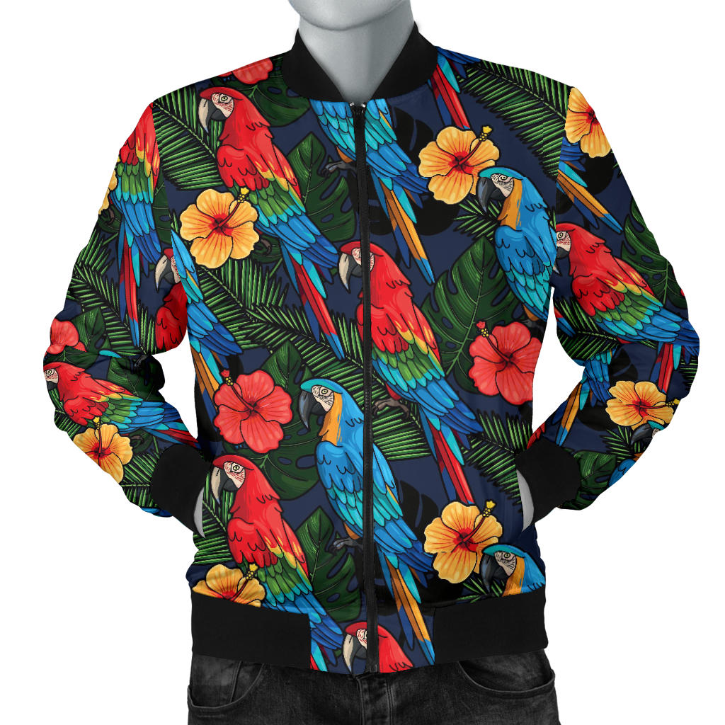 Parrot Pattern Print Design A01 Men Bomber Jacket