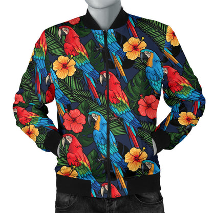 Parrot Pattern Print Design A01 Men Bomber Jacket
