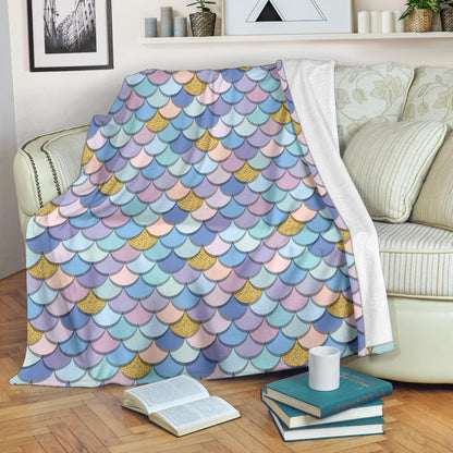 Mermaid Scales Pattern Print Design 05 Premium Blanket