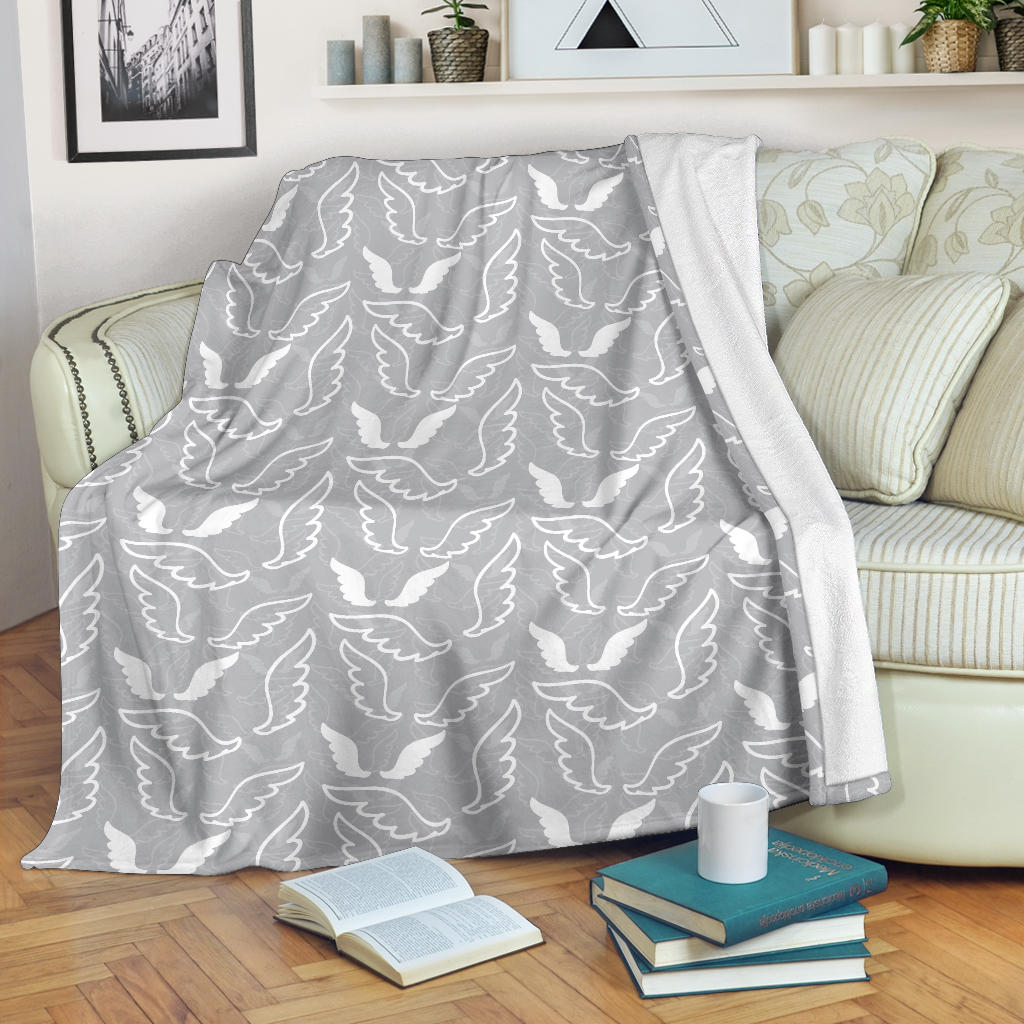 Angel Wings Pattern Print Design 01 Premium Blanket