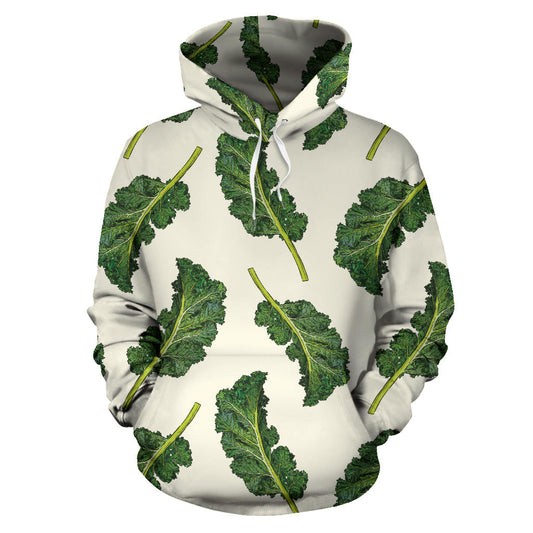 Kale Pattern Print Design 03 Pullover Hoodie