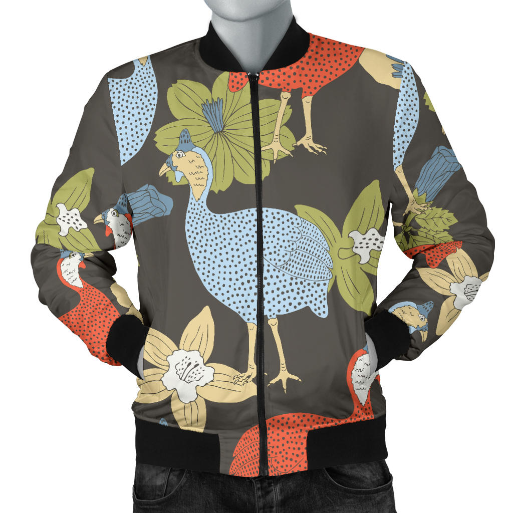 Guinea Fowl Pattern Print Design 02 Men Bomber Jacket