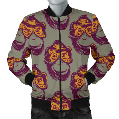 Chimpanzee Pattern Print Design 02 Men Bomber Jacket