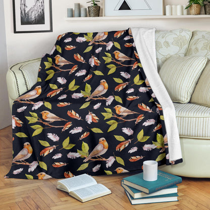 Birds Pattern Print Design 02 Premium Blanket