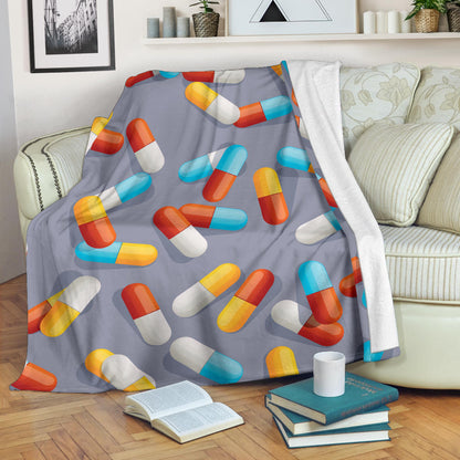 Pill Pattern Print Design A01 Premium Blanket