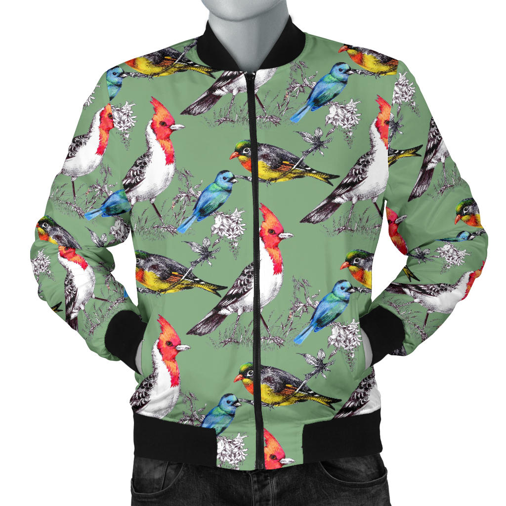 Birds Pattern Print Design 07 Men Bomber Jacket