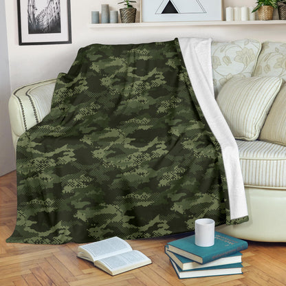 Army Camouflage Pattern Print Design 02 Premium Blanket
