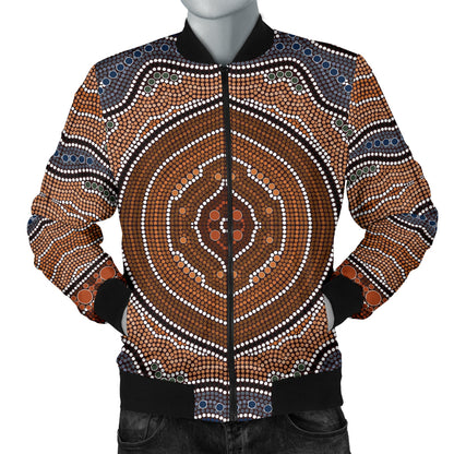 Aboriginal Pattern Print Design 01 Men Bomber Jacket