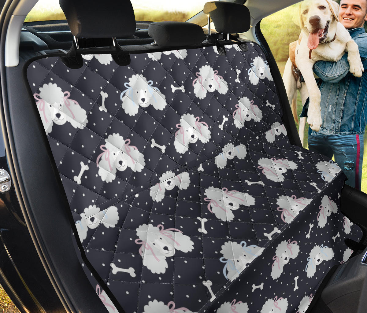 Poodle Pattern Print Design A03 Rear Dog Car Seat Cover Hammock