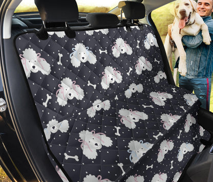 Poodle Pattern Print Design A03 Rear Dog Car Seat Cover Hammock