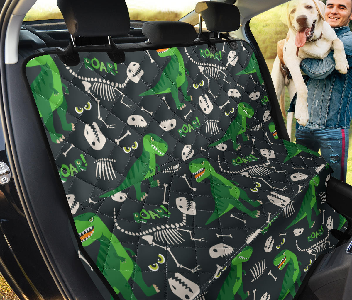 T Rex Pattern Print Design A05 Rear Dog Car Seat Cover Hammock