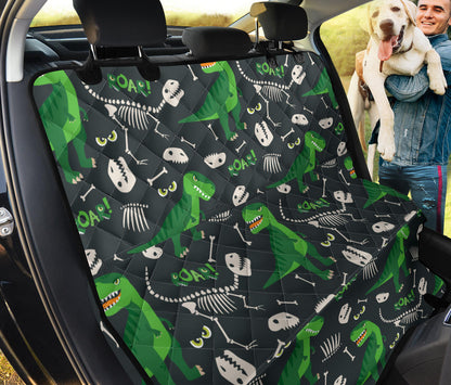 T Rex Pattern Print Design A05 Rear Dog Car Seat Cover Hammock