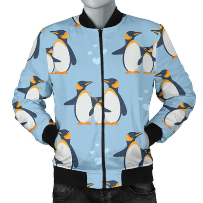 Penguin Pattern Print Design A04 Men Bomber Jacket