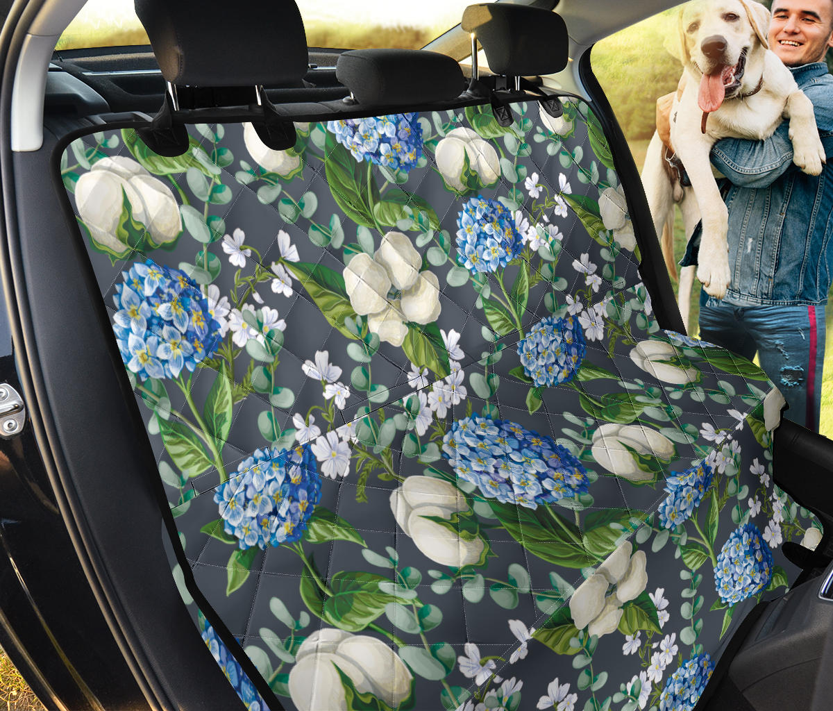 Hydrangea Pattern Print Design 02 Rear Dog Car Seat Cover Hammock