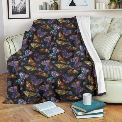Butterfly Pattern Print Design 013 Premium Blanket