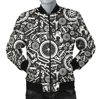 Bicycle Tools Pattern Print Design 02 Men Bomber Jacket