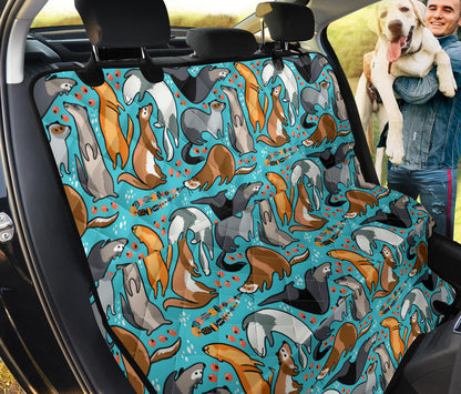 Ferret Pattern Print Design 03 Rear Dog Car Seat Cover Hammock
