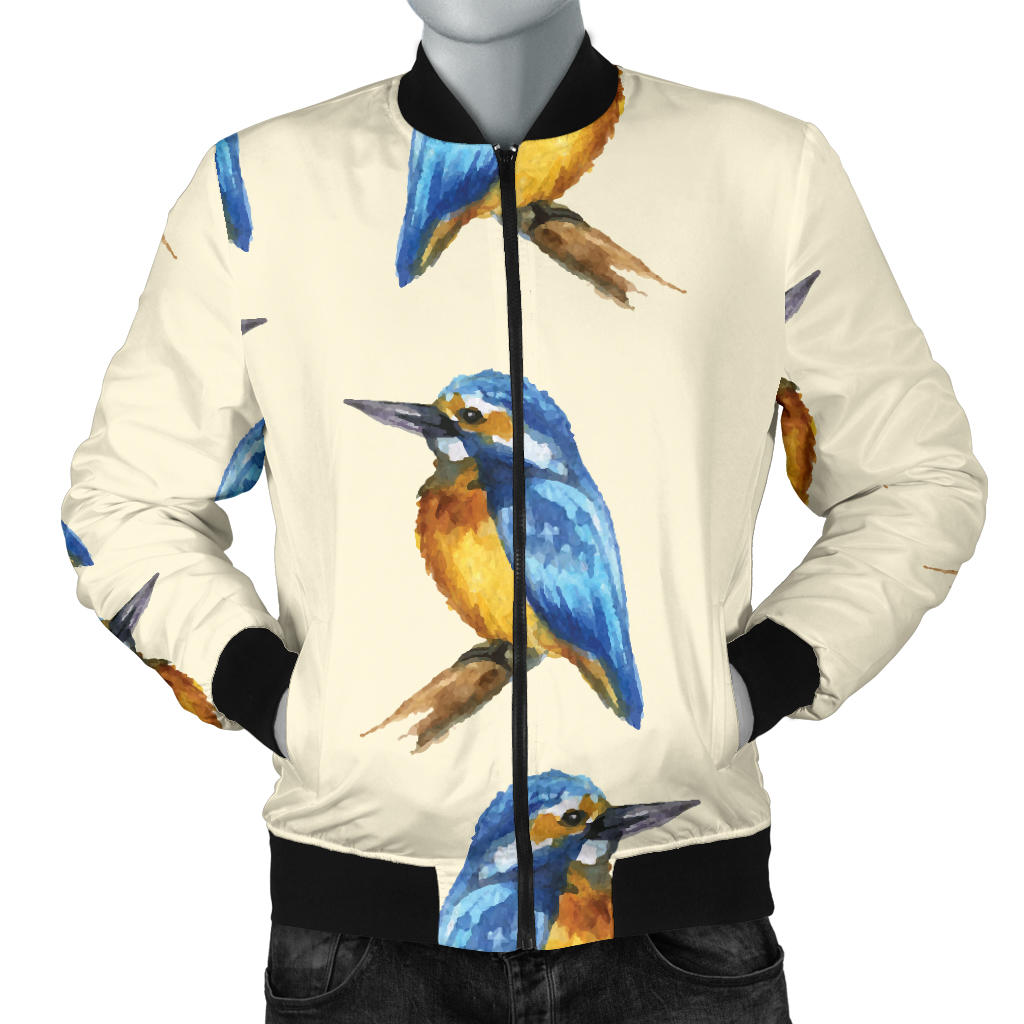 Kingfisher Pattern Print Design 01 Men Bomber Jacket