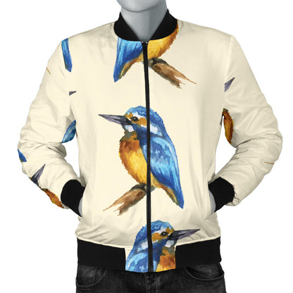 Kingfisher Pattern Print Design 01 Men Bomber Jacket