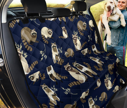 Raccoon Pattern Print Design A06 Rear Dog Car Seat Cover Hammock