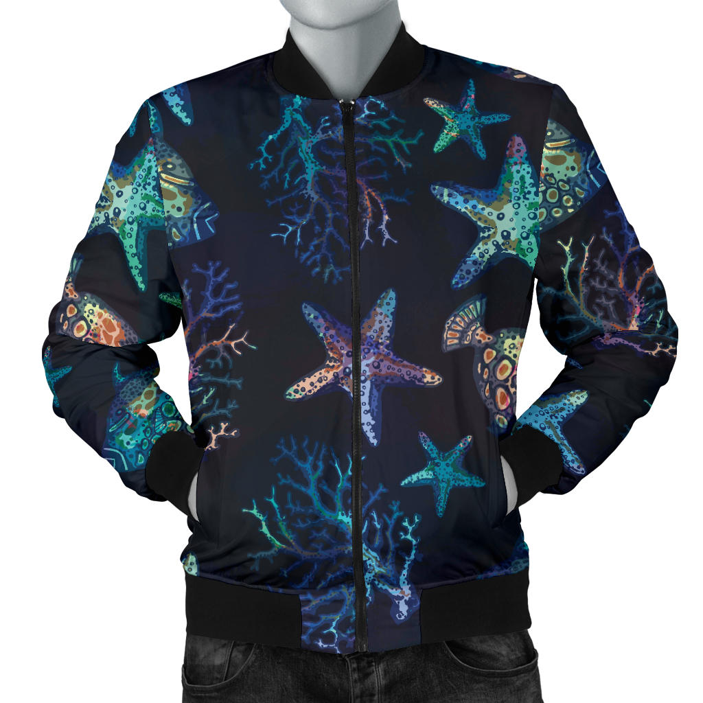 Starfish Pattern Print Design 01 Men Bomber Jacket