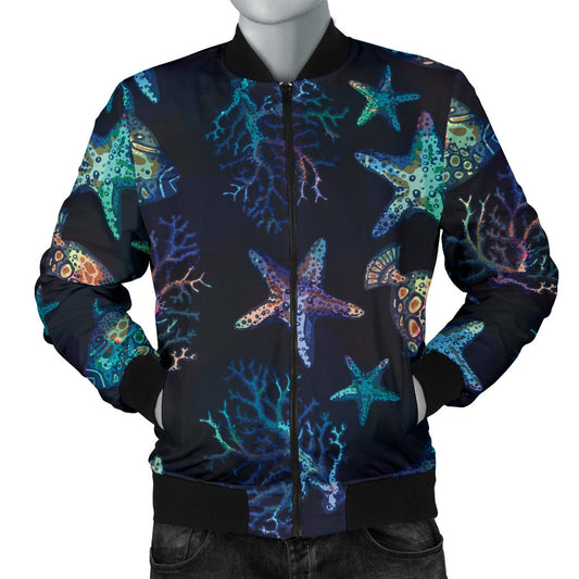 Starfish Pattern Print Design 01 Men Bomber Jacket