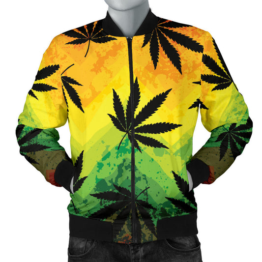 Rasta Pattern Print Design A02 Men Bomber Jacket