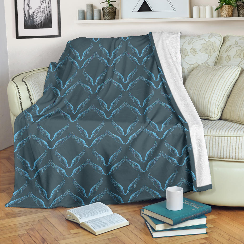 Angel Wings Pattern Print Design 04 Premium Blanket