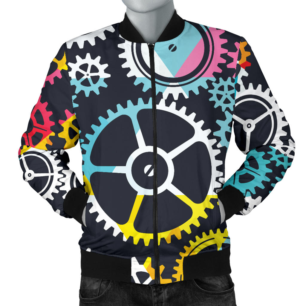 Mechanic Pattern Print Design 02 Men Bomber Jacket