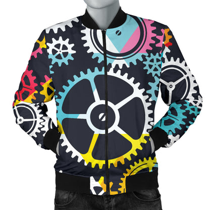 Mechanic Pattern Print Design 02 Men Bomber Jacket