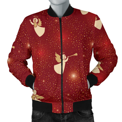 Angel Pattern Print Design 07 Men Bomber Jacket